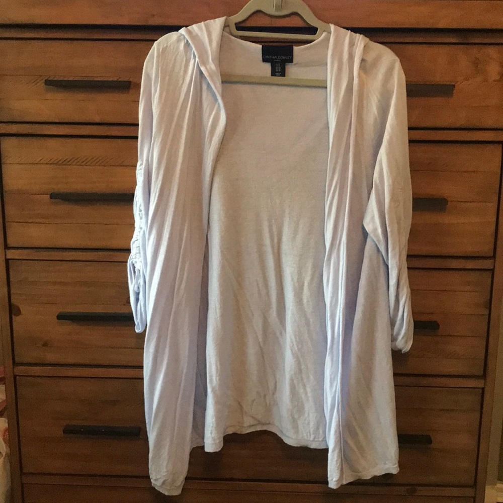 Powder Blue Cynthia Rowley Hooded Cardigan